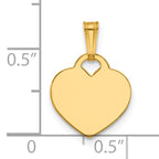 14K Gold Filled 12.5 x 12mm Heart Disc Pendant - view 5