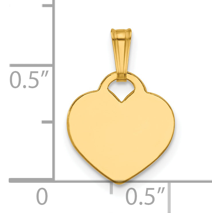 14K Gold Filled 12.5 x 12mm Heart Disc Pendant - view 5