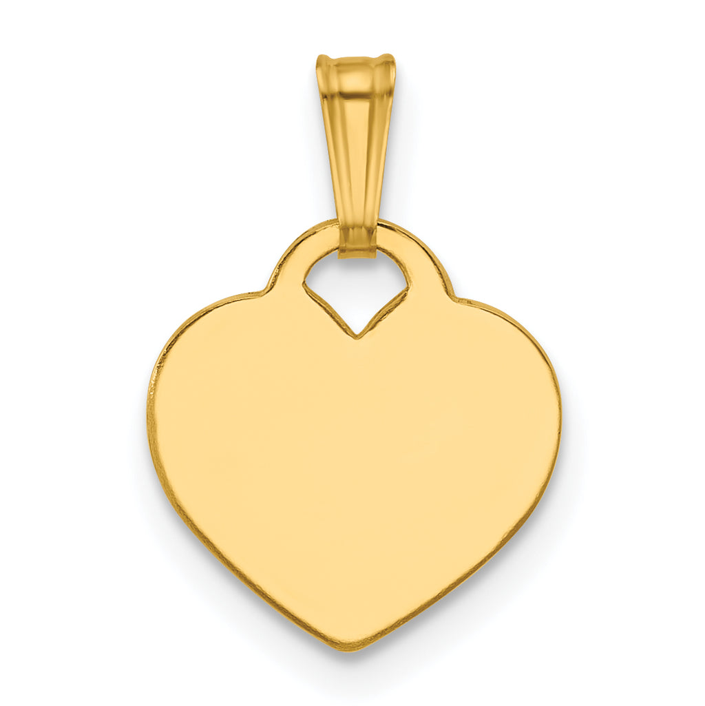 14K Gold Filled 12.5 x 12mm Heart Disc Pendant by Sophia Jewelers
