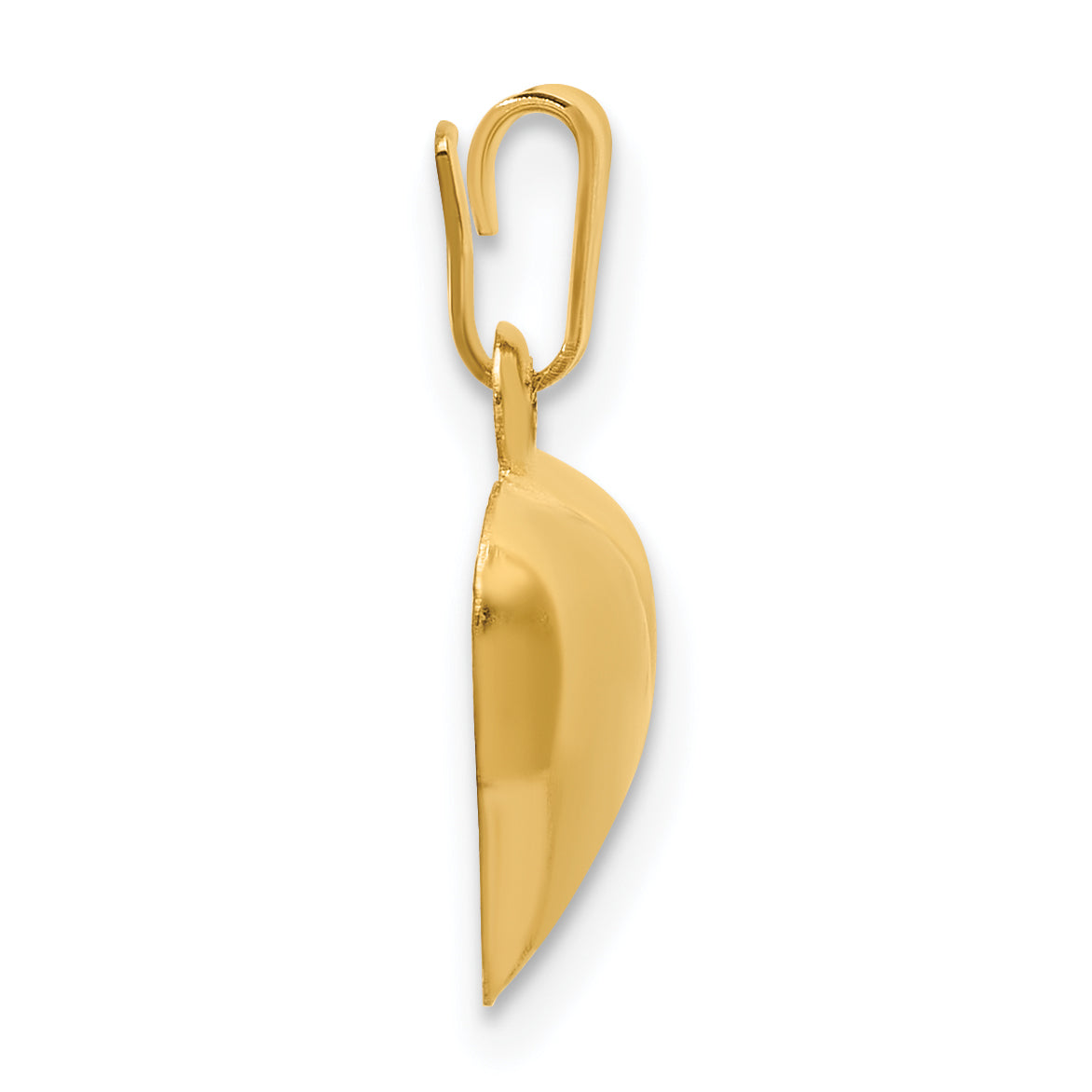 14K Gold Filled 10mm Domed Heart Pendant - view 2