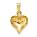 14K Gold Filled 10mm Domed Heart Pendant - view 3