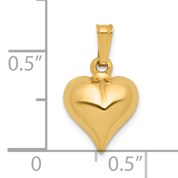 14K Gold Filled 10mm Domed Heart Pendant - view 5