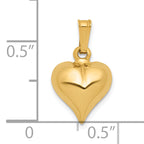 14K Gold Filled 10mm Domed Heart Pendant - view 5