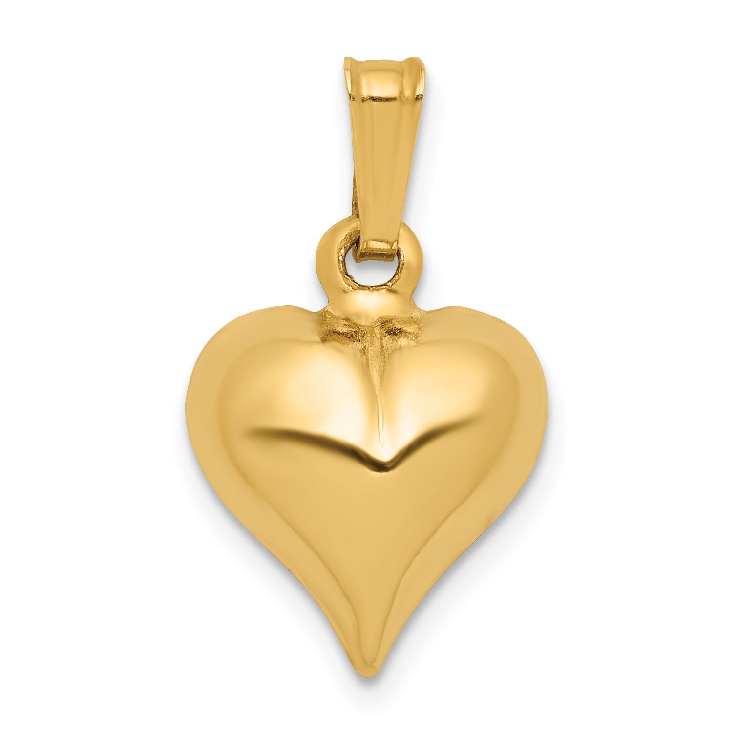 14K Gold Filled 10mm Domed Heart Pendant by Sophia Jewelers