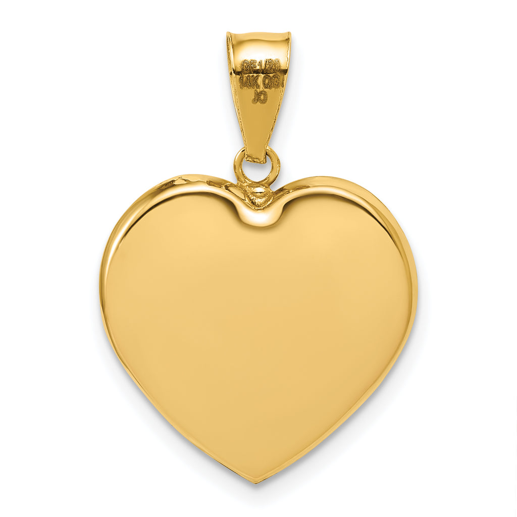 14/20 Gold Filled Polished 1/20 18mm Indented Heart Pendant