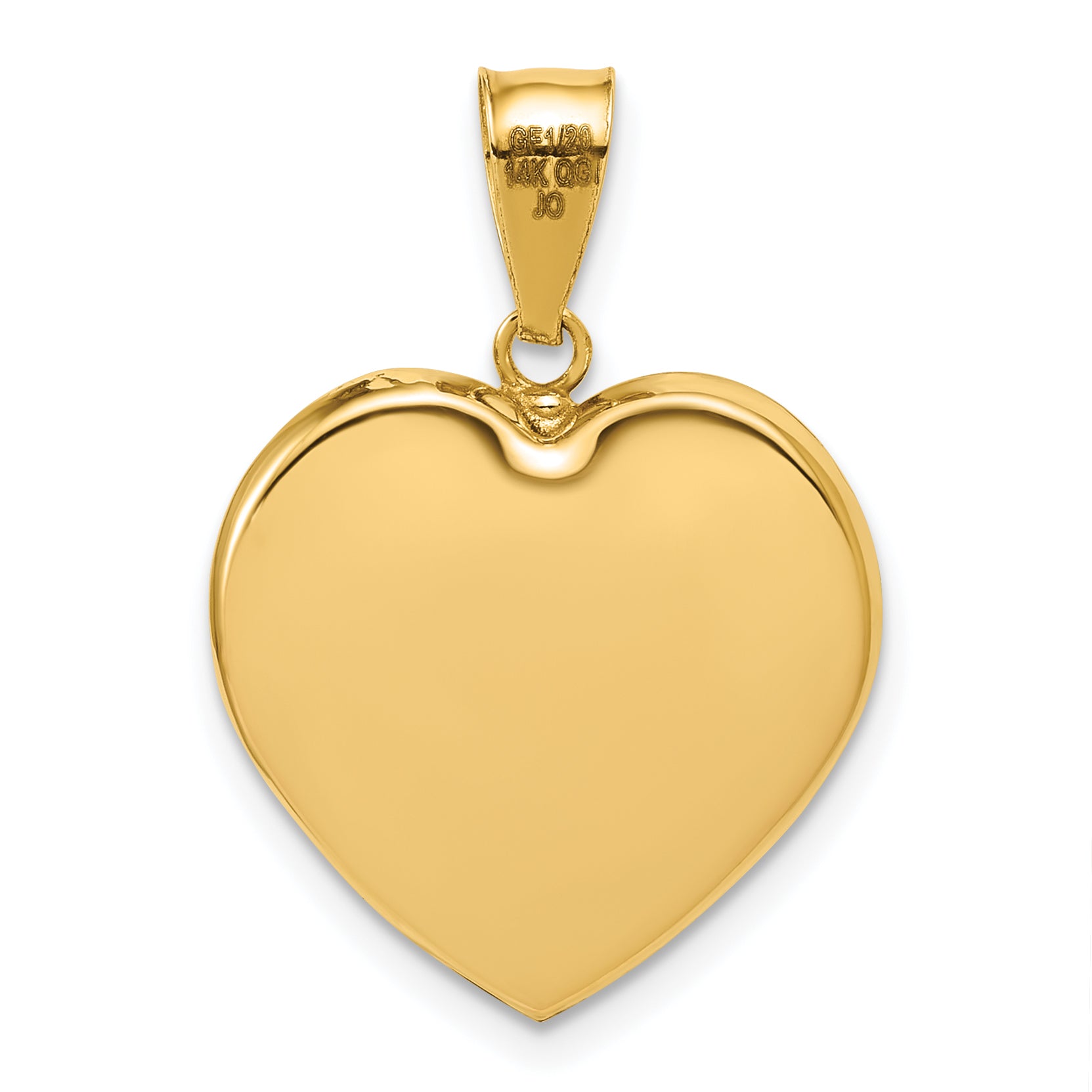 14/20 Gold Filled Polished 1/20 18mm Indented Heart Pendant