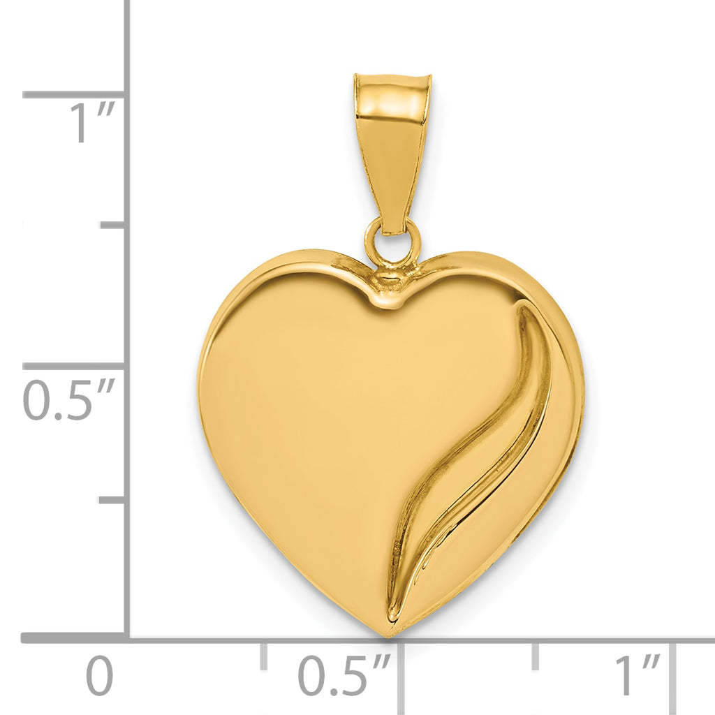 14/20 Gold Filled Polished 1/20 18mm Indented Heart Pendant