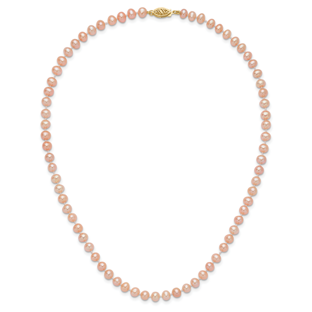 14K Gold Filled 5-6mm Pink Cultured Freshwater Pearl Necklace - view 4
