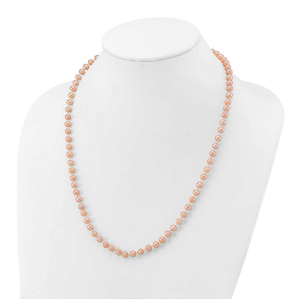 14K Gold Filled 5-6mm Pink Cultured Freshwater Pearl Necklace