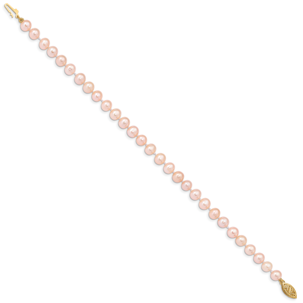 14K Gold Filled 5-6mm Pink Cultured Freshwater Pearl Necklace