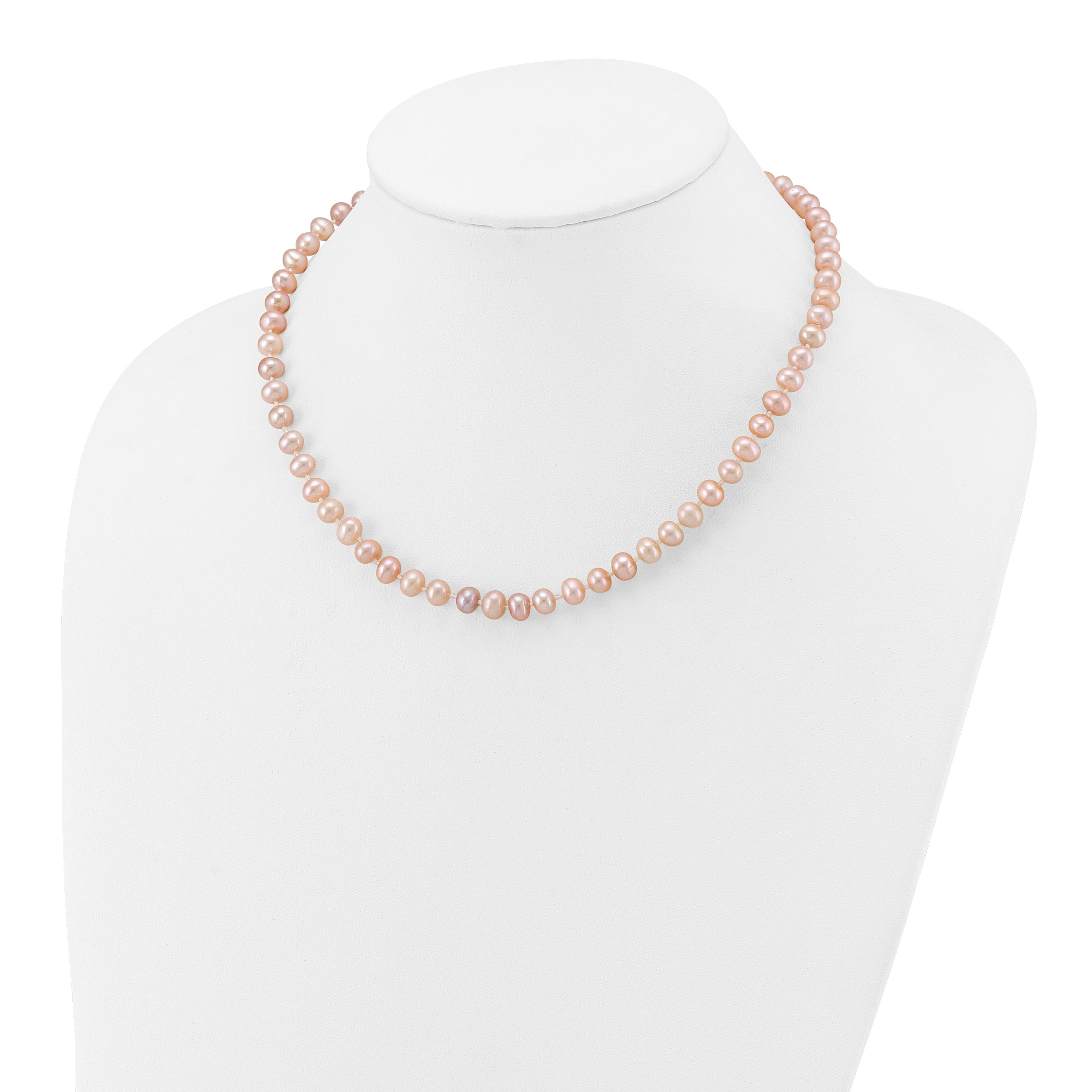 14K Gold Filled 6-7mm Pink Cultured Freshwater Pearl Necklace - view 3