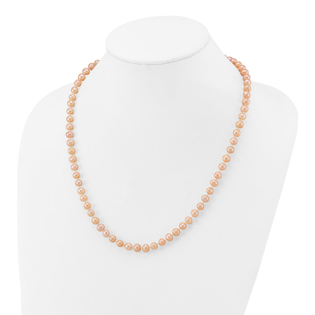 14K Gold Filled 6-7mm Pink Cultured Freshwater Pearl Necklace