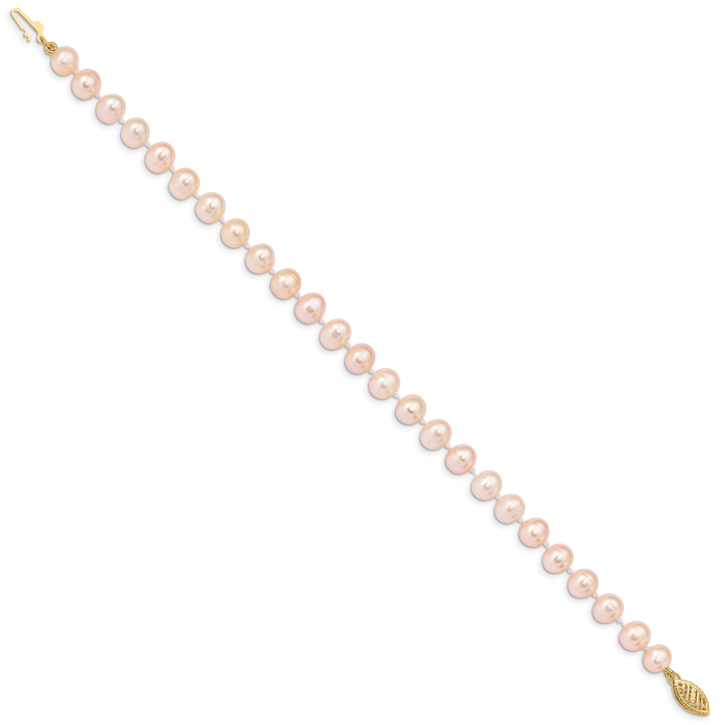14K Gold Filled 6-7mm Pink Cultured Freshwater Pearl Necklace