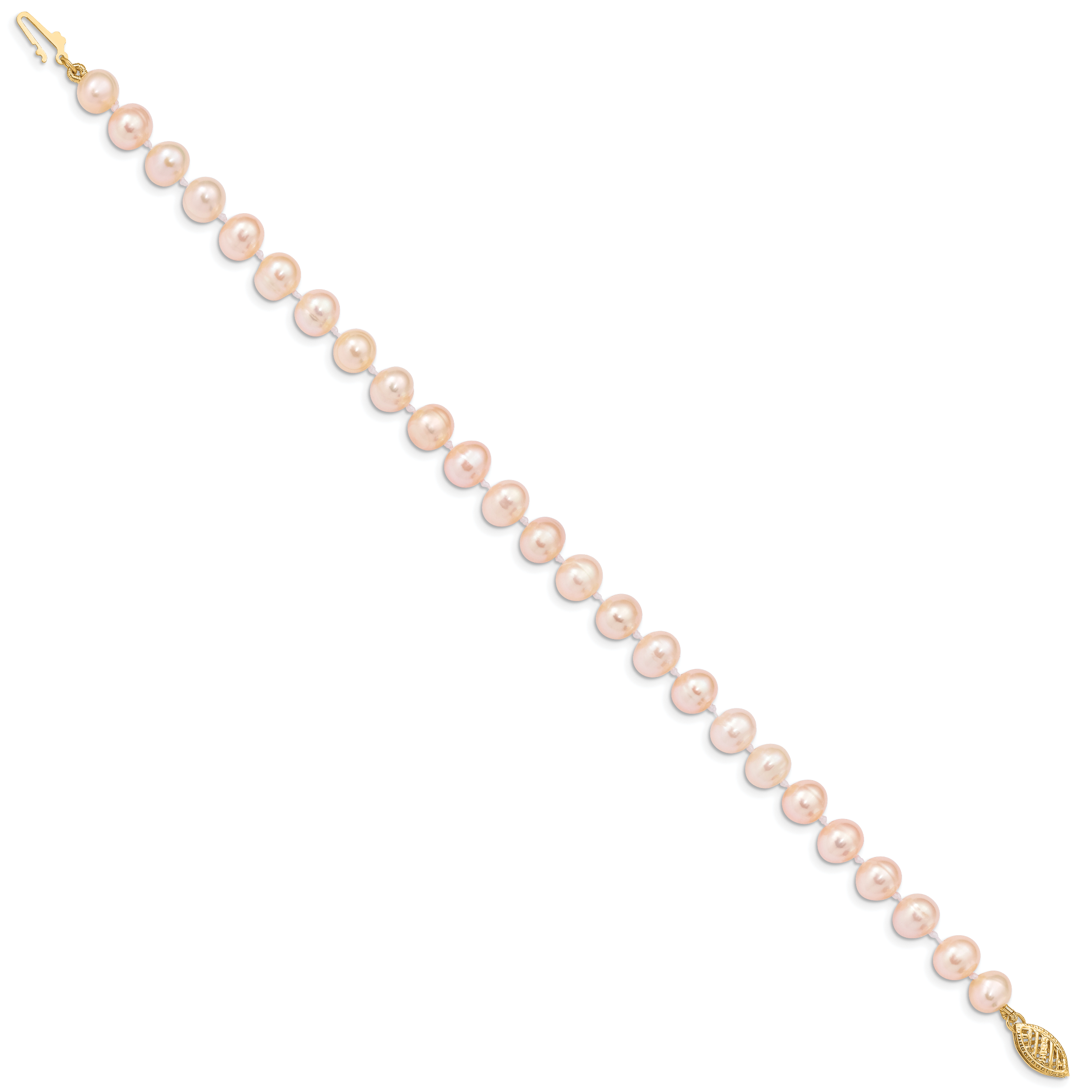14K Gold Filled 6-7mm Pink Cultured Freshwater Pearl Necklace