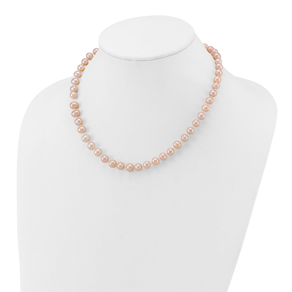 14K Gold Filled 7-8mm Pink Cultured Freshwater Pearl Necklace - view 3