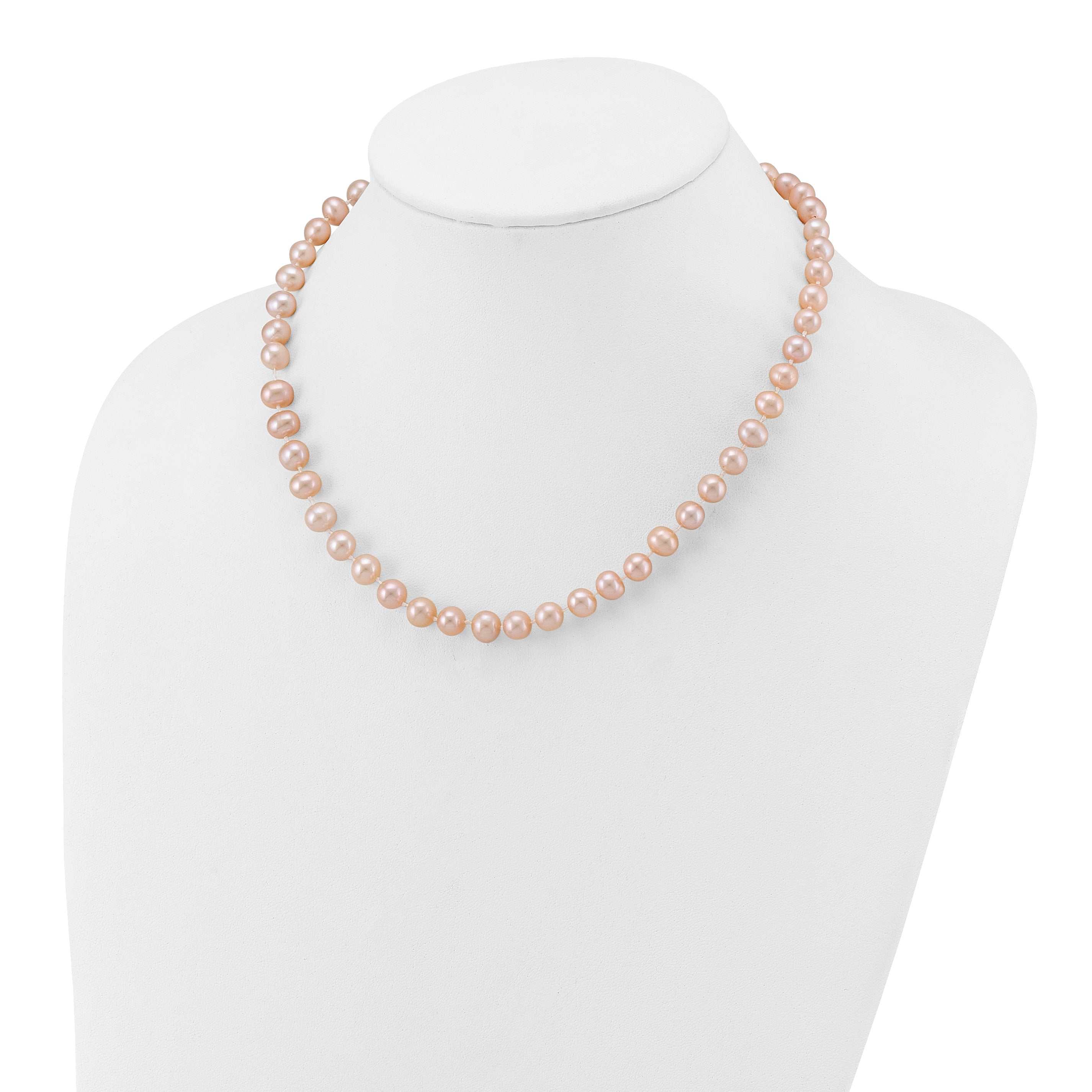 14K Gold Filled 7-8mm Pink Cultured Freshwater Pearl Necklace - view 3