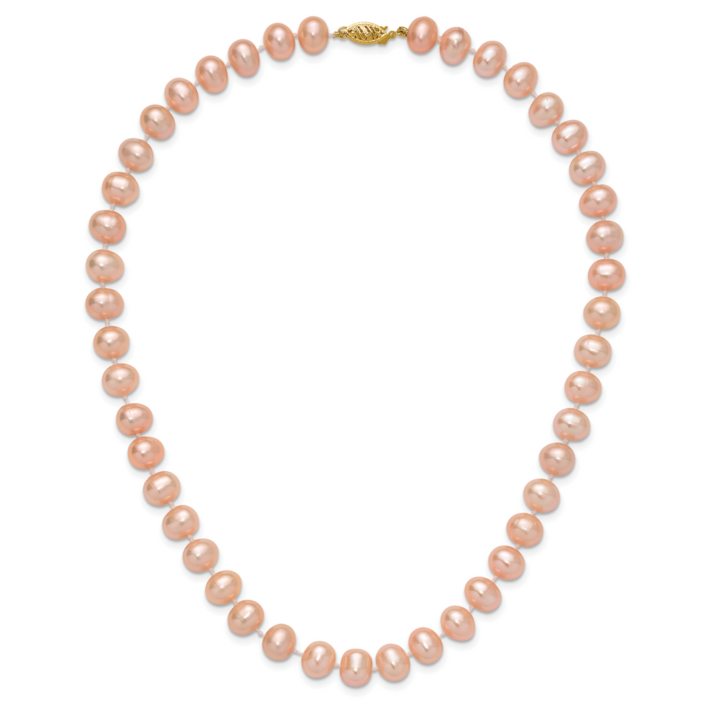 14K Gold Filled 8-9mm Pink Cultured Freshwater Pearl Necklace - view 4