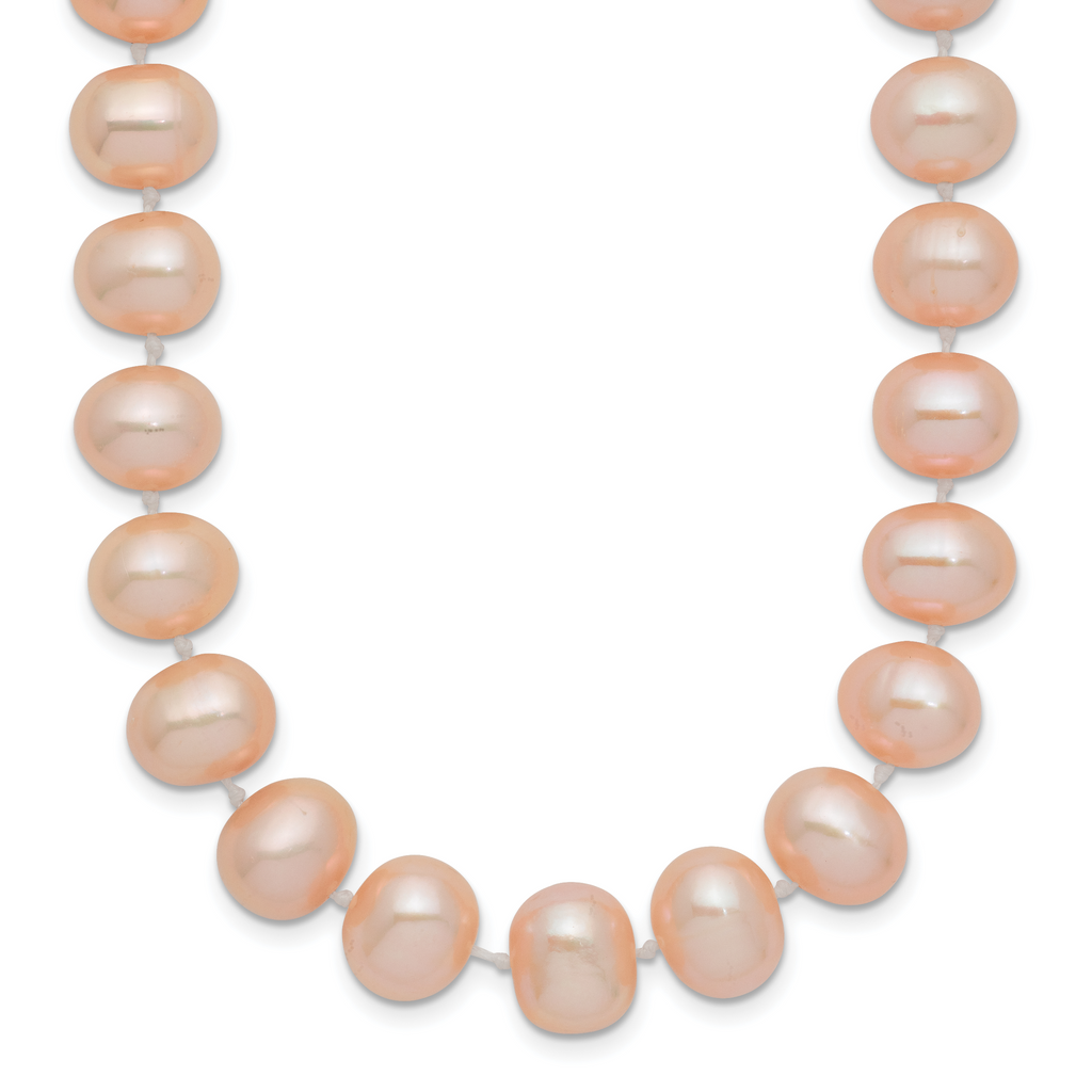 14K Gold Filled 8-9mm Pink Cultured Freshwater Pearl Necklace by Sophia Jewelers