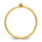 14K Gold Filled Aqua Blue CZ Bezel 1.0mm Stacking Ring - view 2
