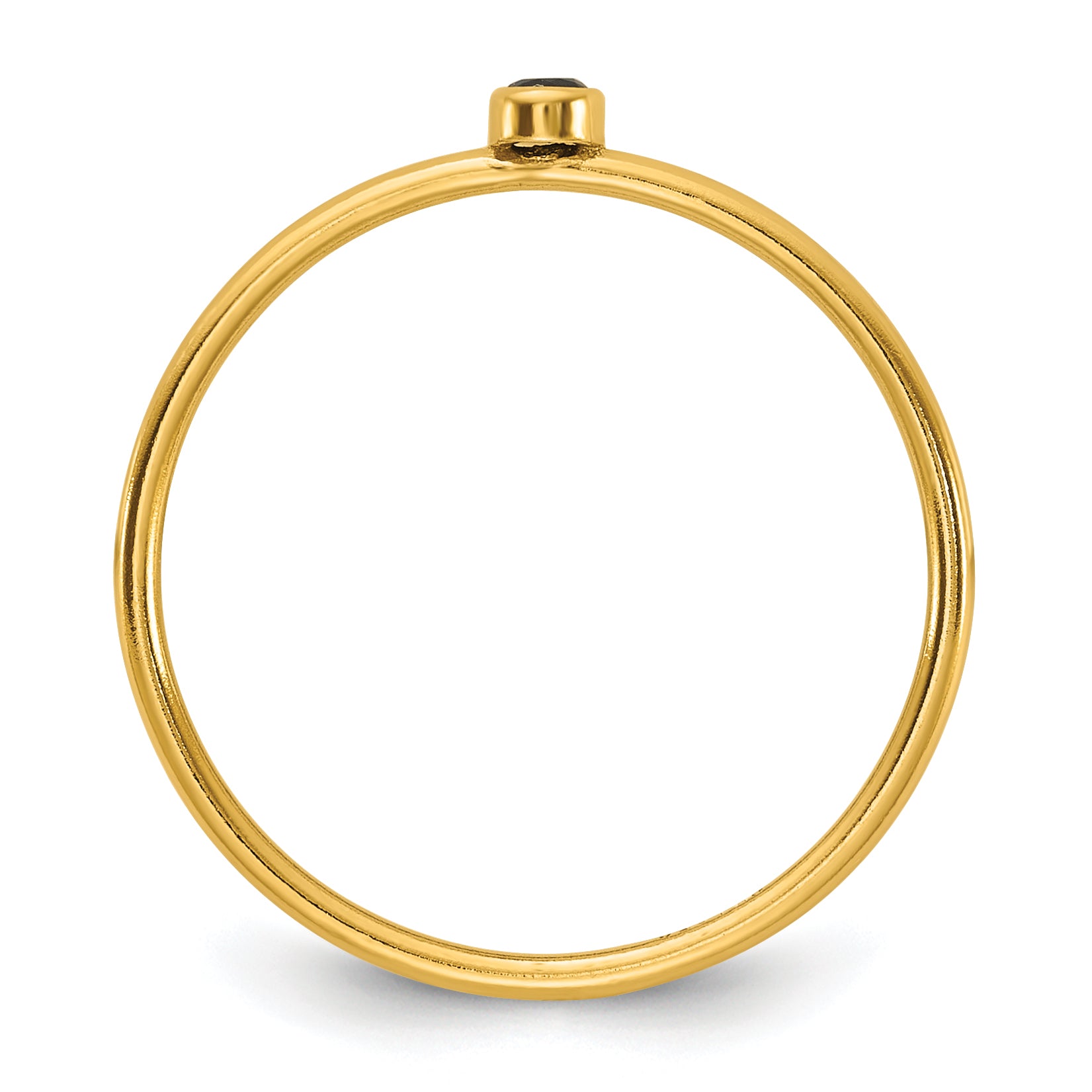 14K Gold Filled Black CZ Bezel 1.0mm Stacking Ring Secondary image
