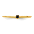 14K Gold Filled Black CZ Bezel 1.0mm Stacking Ring - view 4