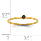 14K Gold Filled Black CZ Bezel 1.0mm Stacking Ring - view 5