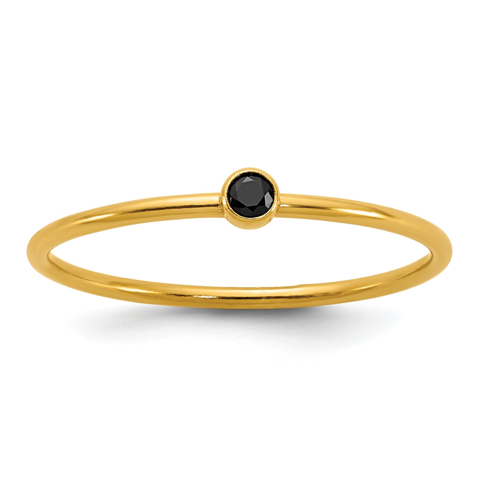 14K Gold Filled Black CZ Bezel 1.0mm Stacking Ring by Sophia Jewelers Main image