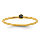 14K Gold Filled Black CZ Bezel 1.0mm Stacking Ring by Sophia Jewelers