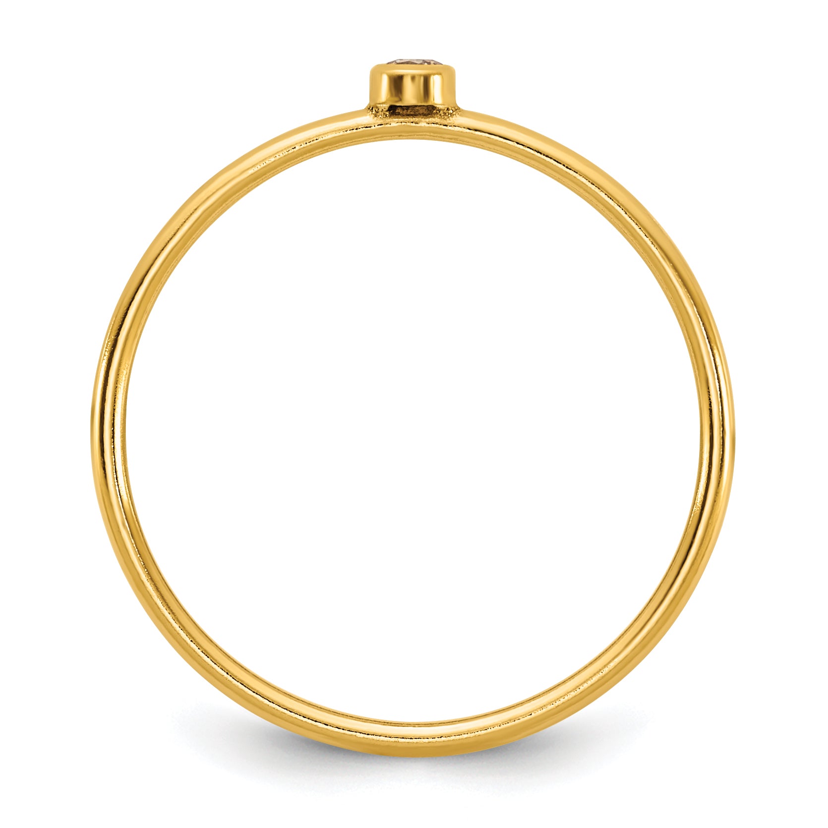 14K Gold Filled Champagne CZ Bezel 1.0mm Stacking Ring - view 2