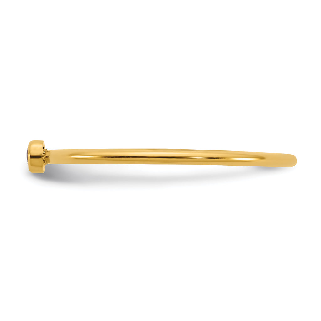 14K Gold Filled Champagne CZ Bezel 1.0mm Stacking Ring - view 3