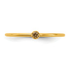 14K Gold Filled Champagne CZ Bezel 1.0mm Stacking Ring - view 4