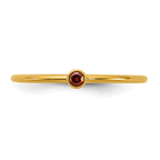 14K Gold Filled Dark Red CZ Bezel 1.0mm Stacking Ring - view 4