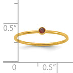 14K Gold Filled Dark Red CZ Bezel 1.0mm Stacking Ring - view 5