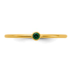 14K Gold Filled Green CZ Bezel 1.0mm Stacking Ring - view 4