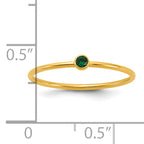 14K Gold Filled Green CZ Bezel 1.0mm Stacking Ring - view 5