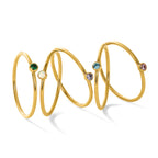 14K Gold Filled Green CZ Bezel 1.0mm Stacking Ring - view 7