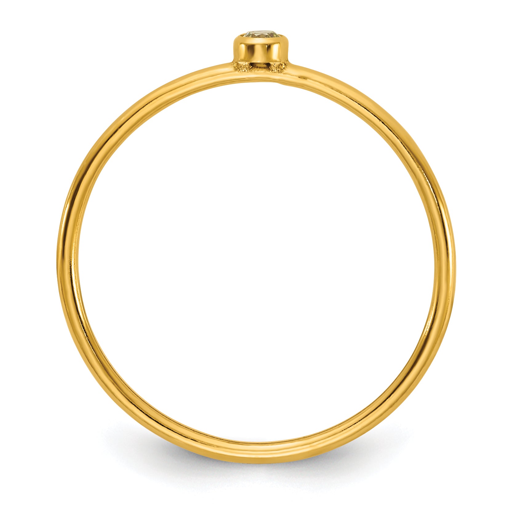 1/20 14K Gold Filled Lime Green CZ Bezel 1.0mm Stacking Ring