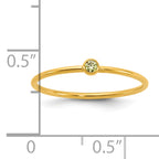 1/20 14K Gold Filled Lime Green CZ Bezel 1.0mm Stacking Ring