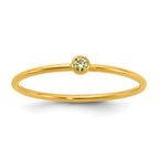 1/20 14K Gold Filled Lime Green CZ Bezel 1.0mm Stacking Ring