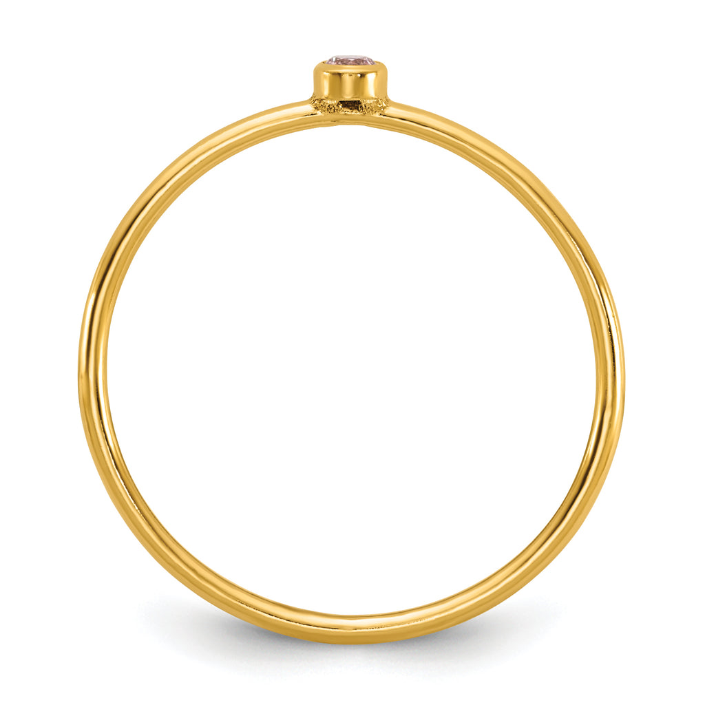 1/20 14K Gold Filled Light Pink CZ Bezel 1.0mm Stacking Ring