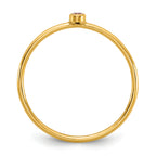 1/20 14K Gold Filled Light Pink CZ Bezel 1.0mm Stacking Ring