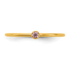 1/20 14K Gold Filled Light Pink CZ Bezel 1.0mm Stacking Ring