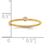 1/20 14K Gold Filled Light Pink CZ Bezel 1.0mm Stacking Ring