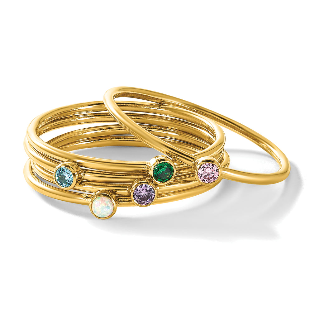 1/20 14K Gold Filled Light Pink CZ Bezel 1.0mm Stacking Ring