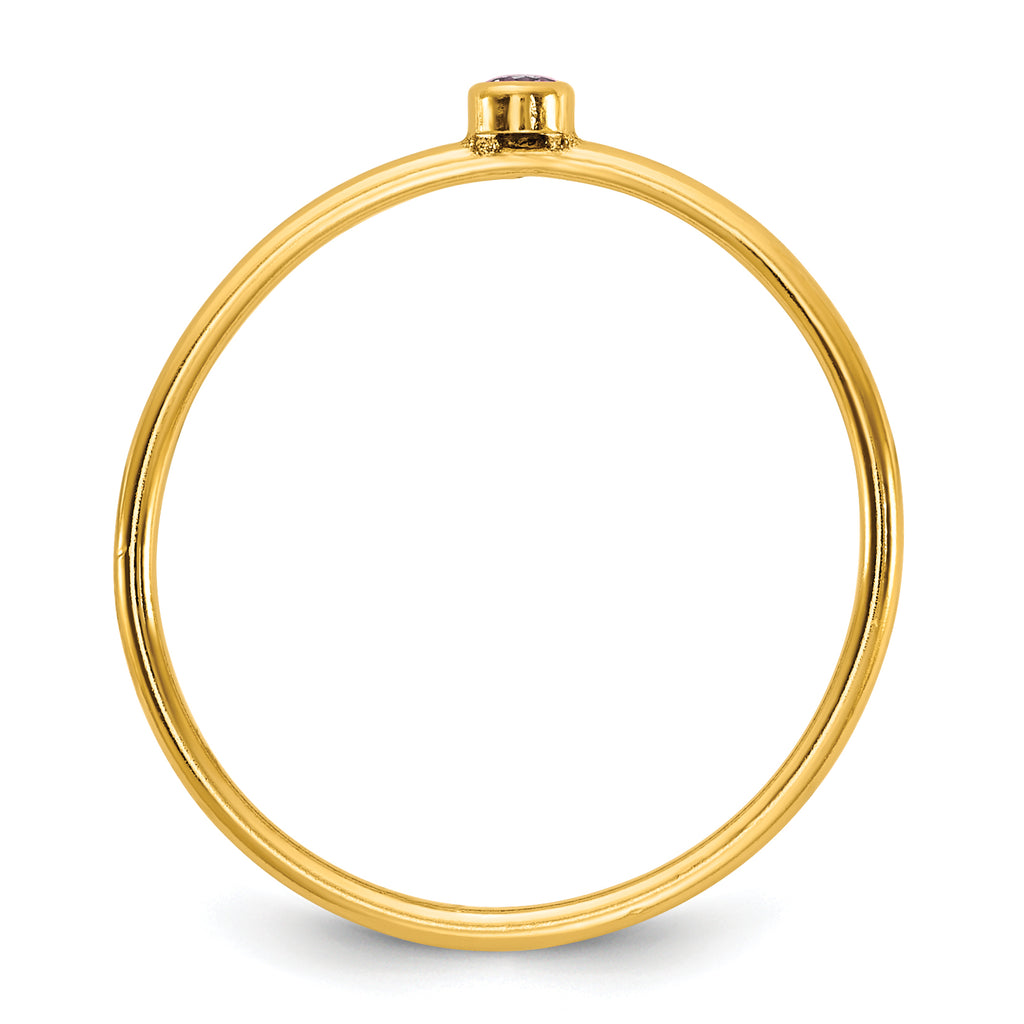 1/20 14K Gold Filled Light Purple CZ Bezel 1.0mm Stacking Ring