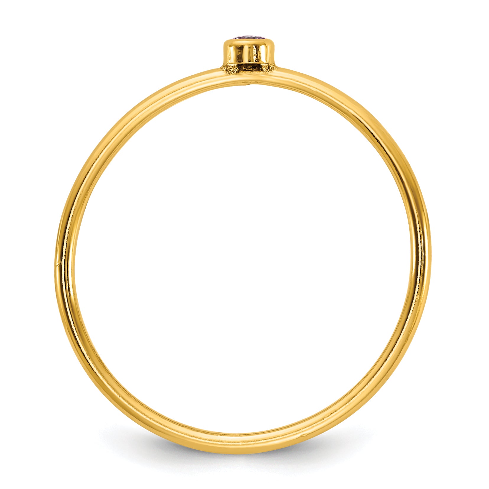 1/20 14K Gold Filled Light Purple CZ Bezel 1.0mm Stacking Ring