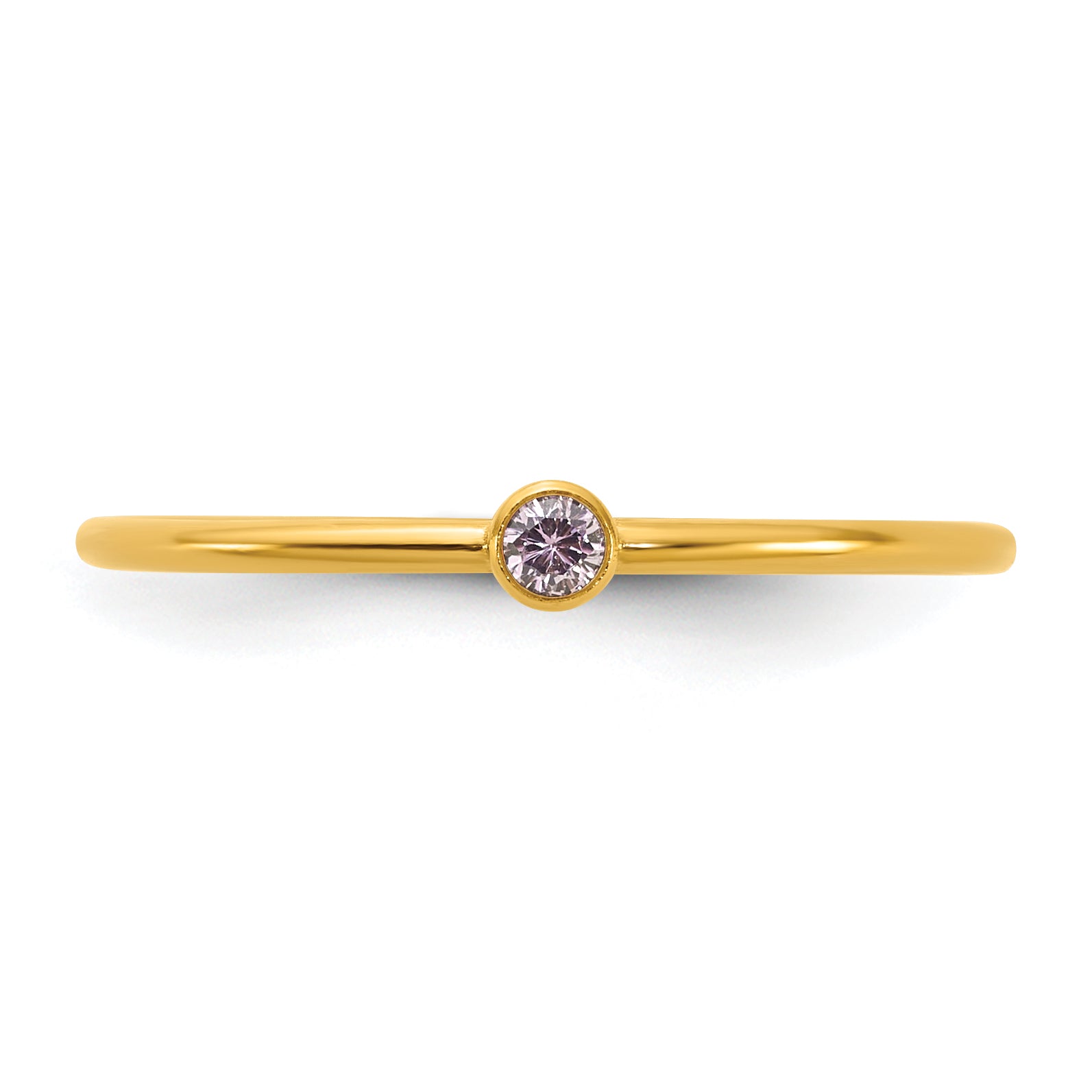 1/20 14K Gold Filled Light Purple CZ Bezel 1.0mm Stacking Ring
