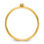 14K Gold Filled White Opal Bezel 1.0mm Stacking Ring - view 2