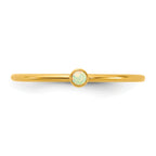 14K Gold Filled White Opal Bezel 1.0mm Stacking Ring - view 4
