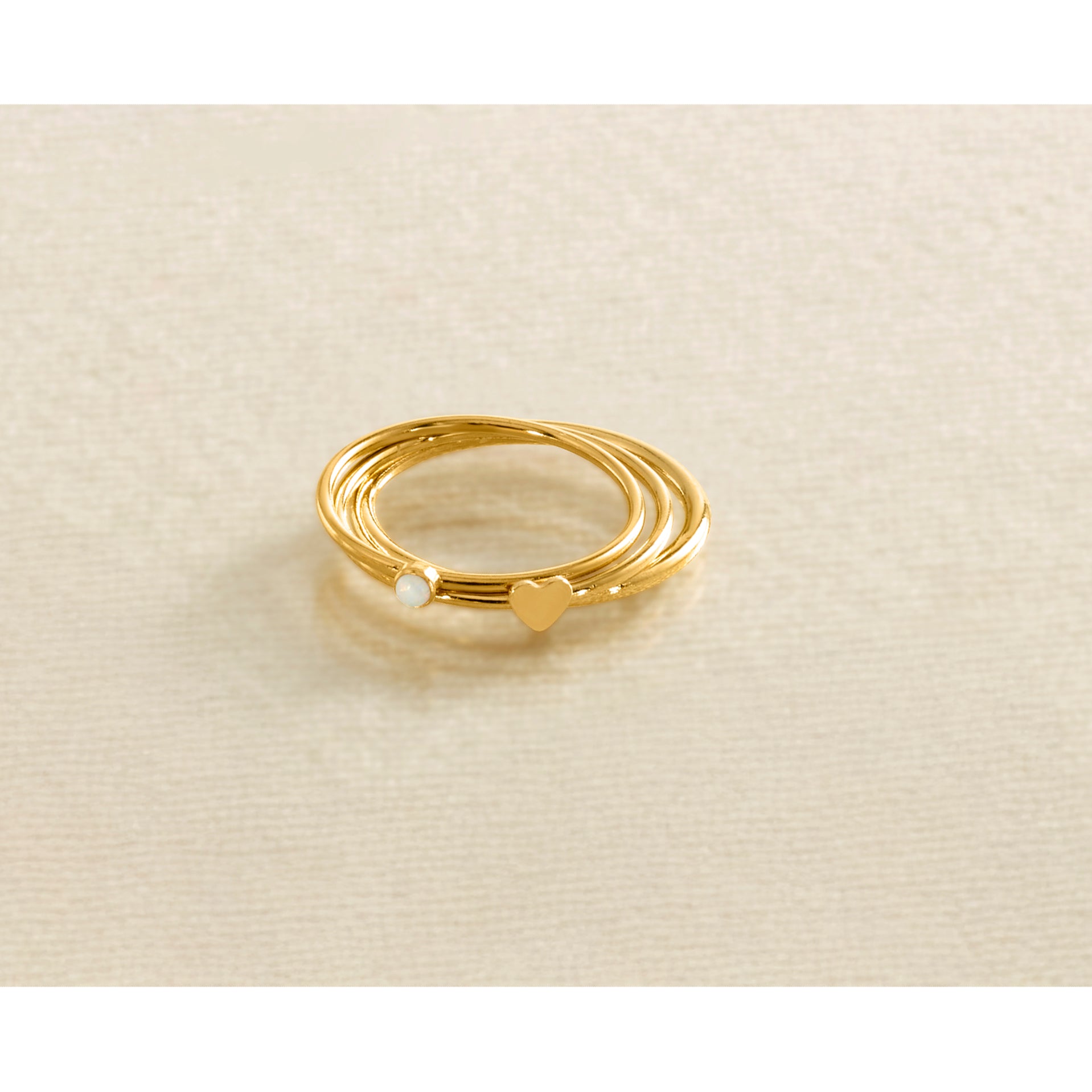 14K Gold Filled White Opal Bezel 1.0mm Stacking Ring - view 8